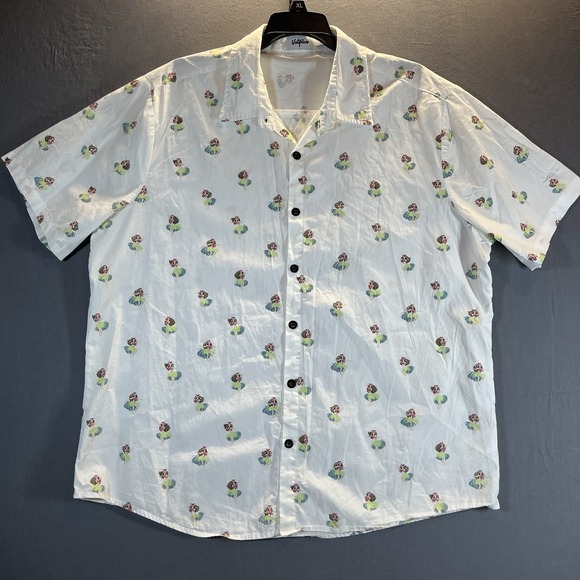Vatpove Men's Hawaiian Button Up Shirt Hula Dancing Large - Picture 1 of 7